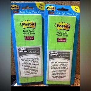 2 PKS New Teaching Supplies-Post It Word Strips-Sticks & Resticks RAINBOW
